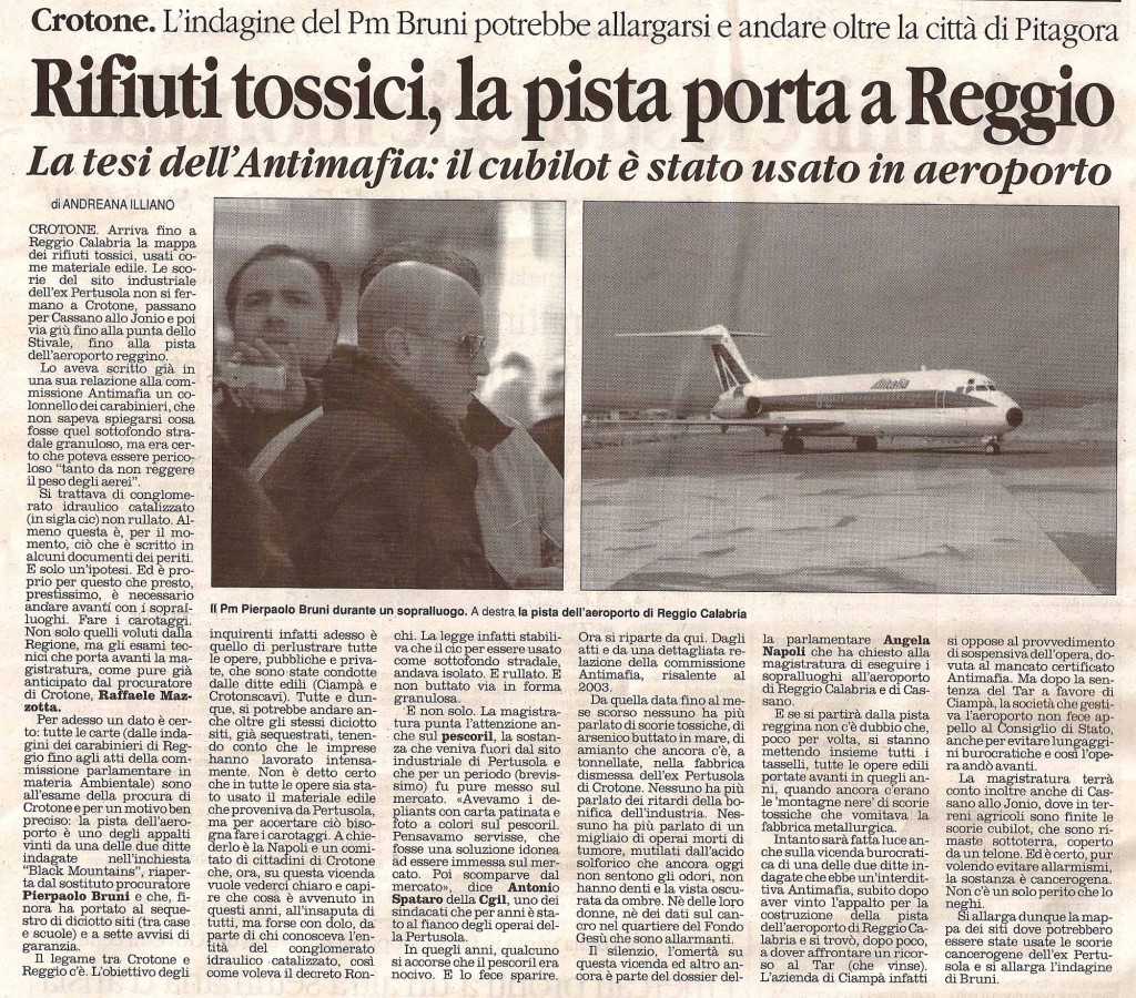 Rifiuti tossici, la pista porta a Reggio