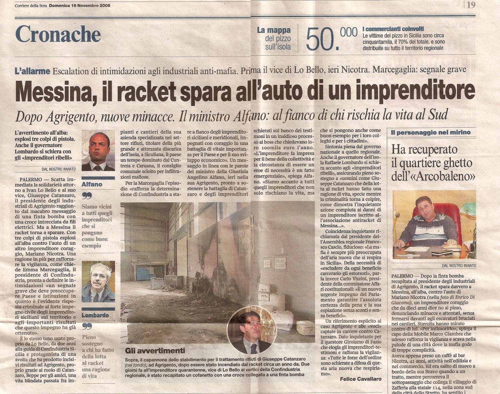 Messina, il racket spara all’auto di un imprenditore