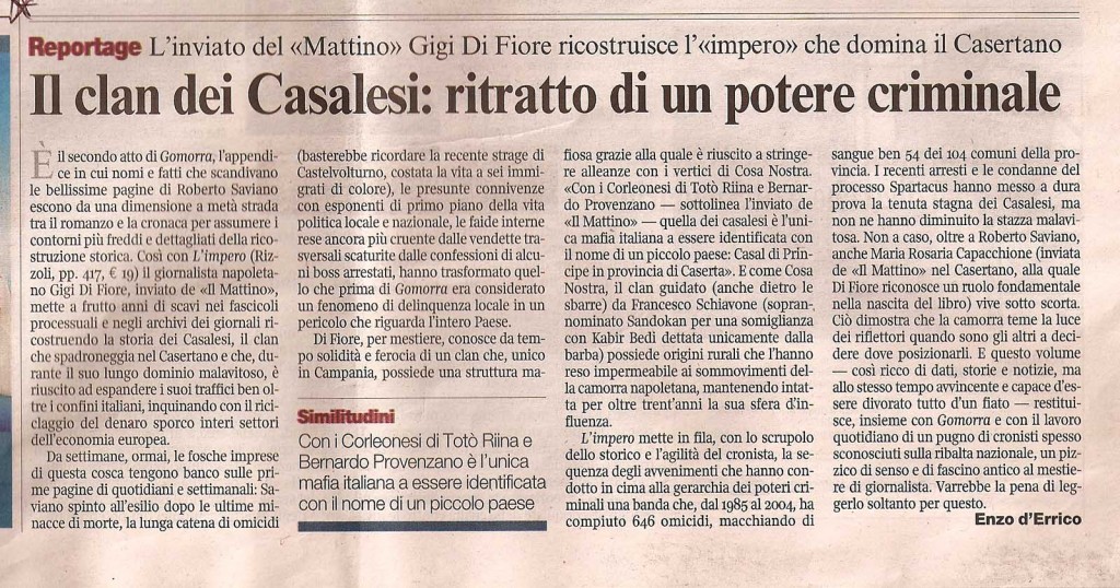 Il Clan dei Casalesi, ritratto di un potere criminale