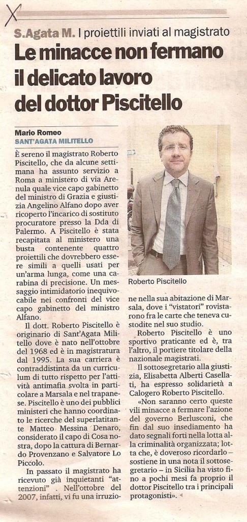 Le minacce non fermano il delicato lavoro del dottor Piscitello