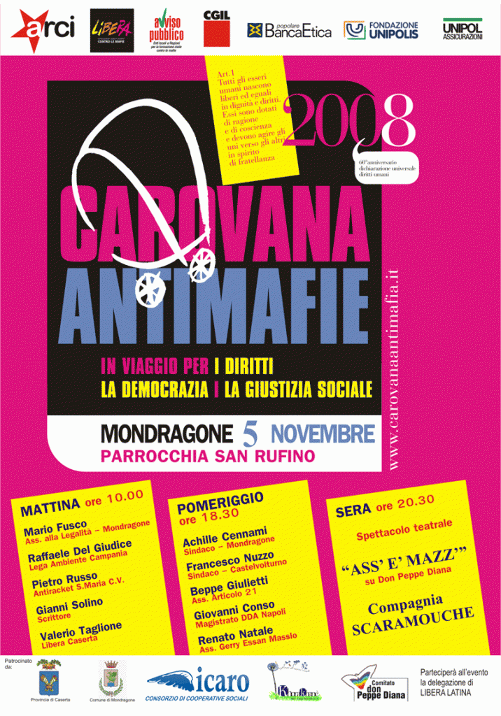 La carovana antimafia sul litorale Domizio