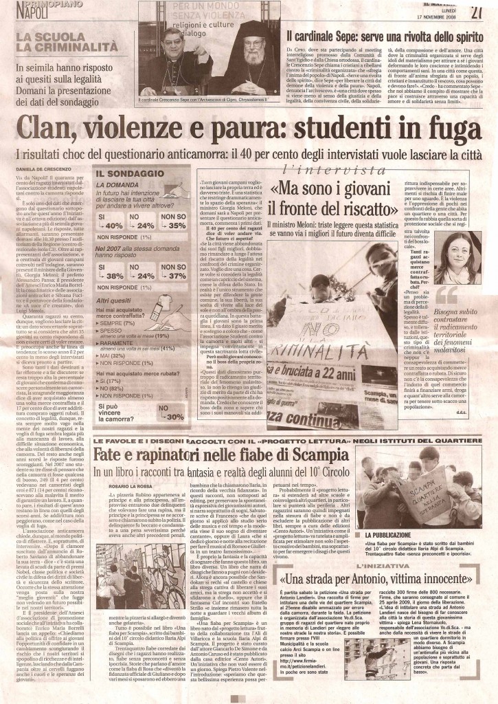 Clan e violenza: studenti in fuga