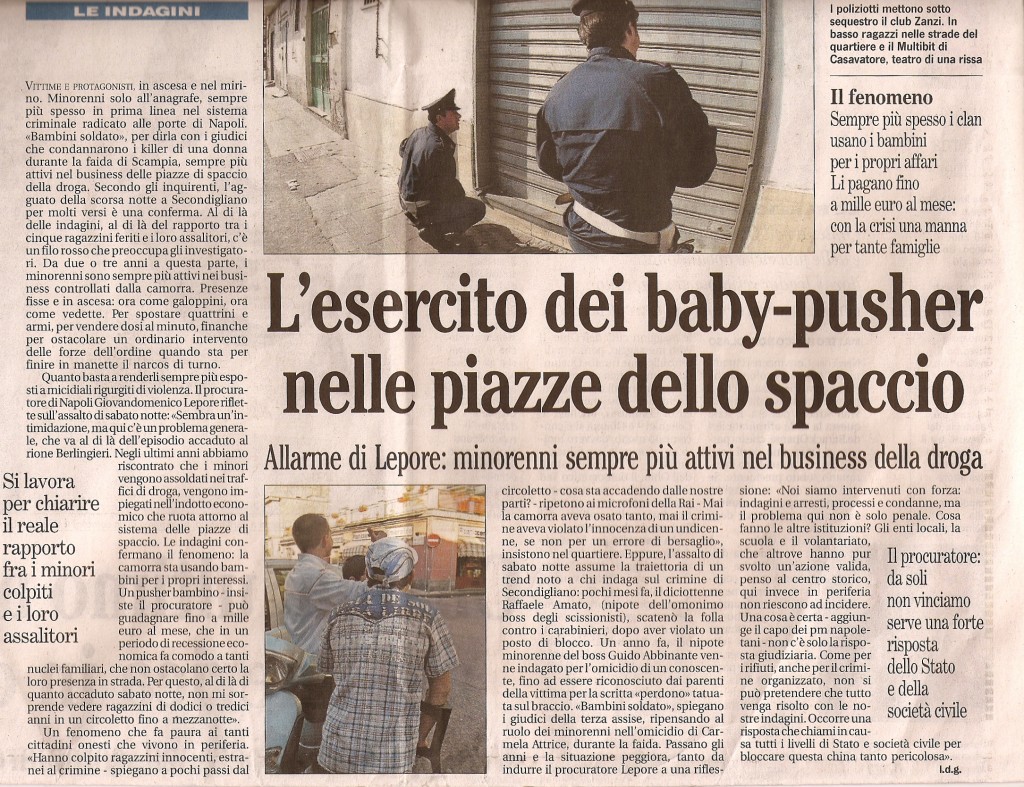 L’esercito dei baby-pusher nelle piazze dello spaccio