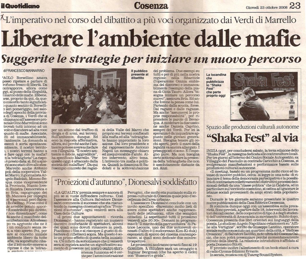 Liberare l’ambiente dalle mafie