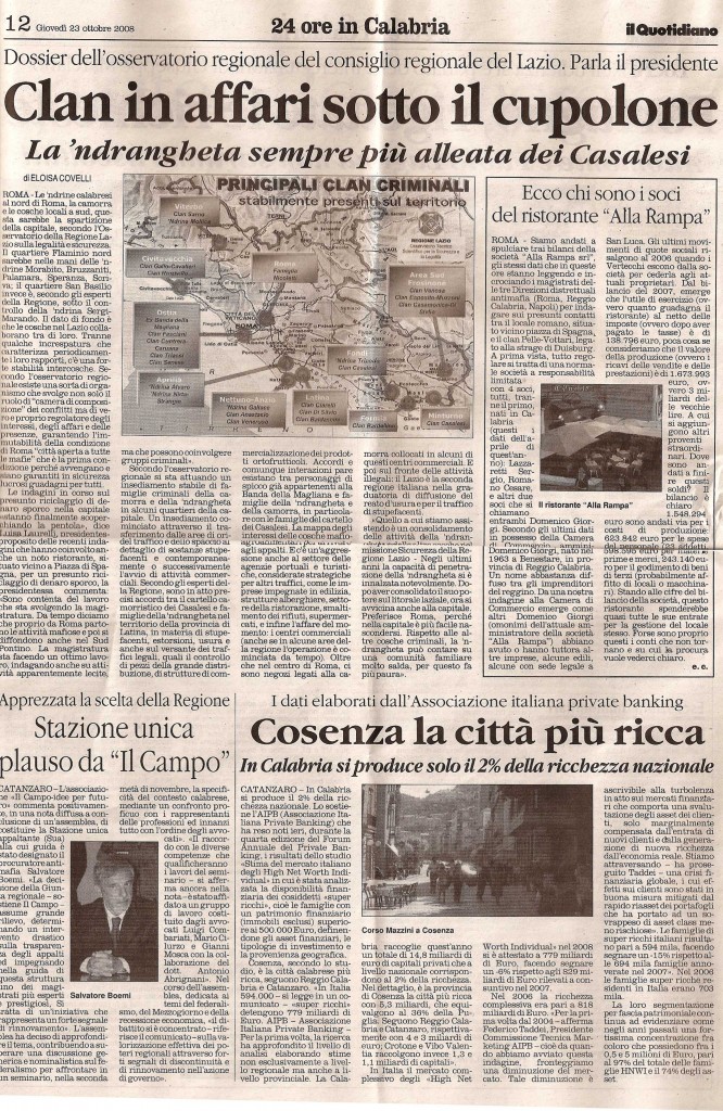 Clan in affari sotto il cupolone