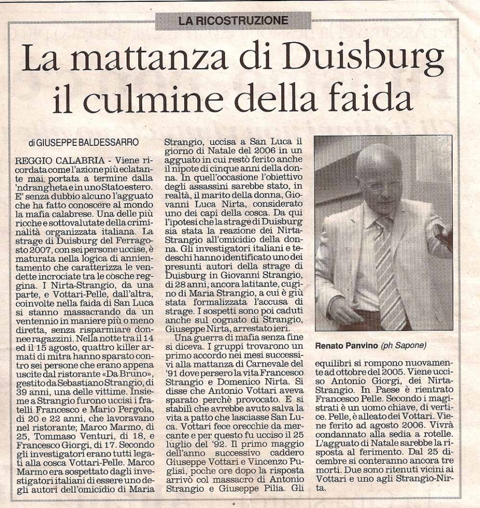 La mattanza di Duisburg al culmine della faida