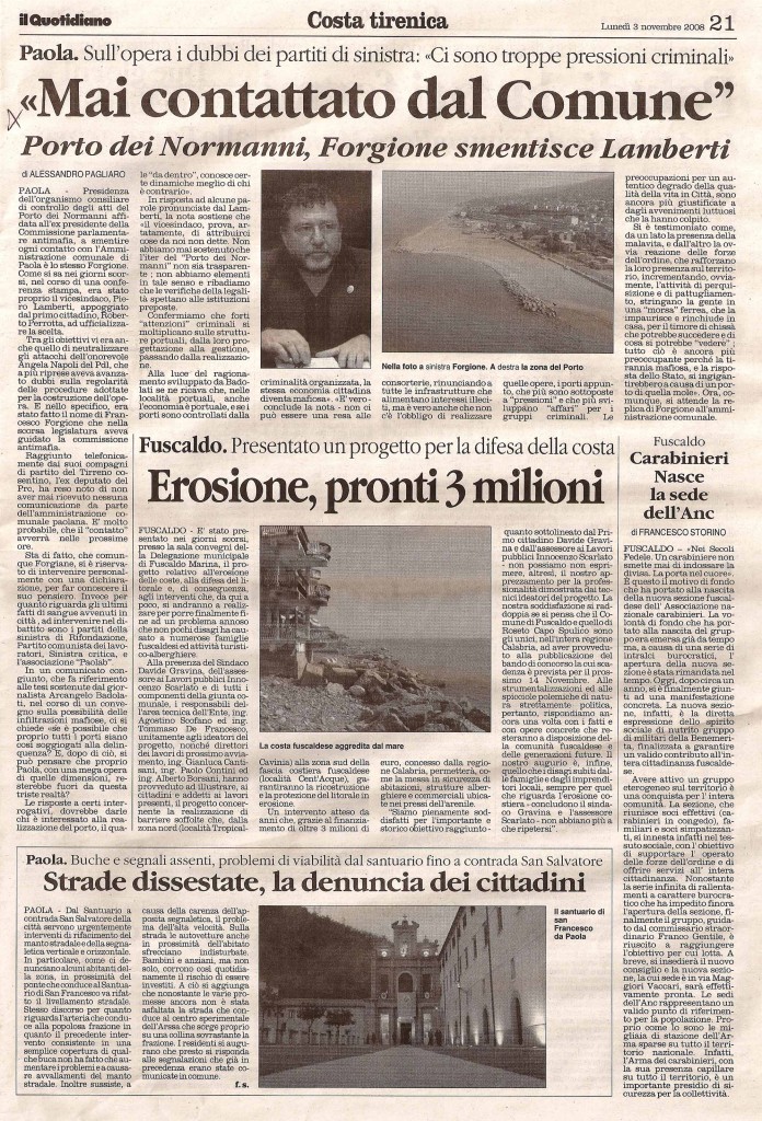 “Mai contattato dal comune”