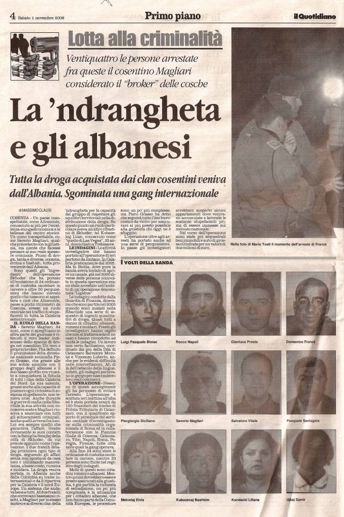 La ‘ndrangheta e gli albanesi