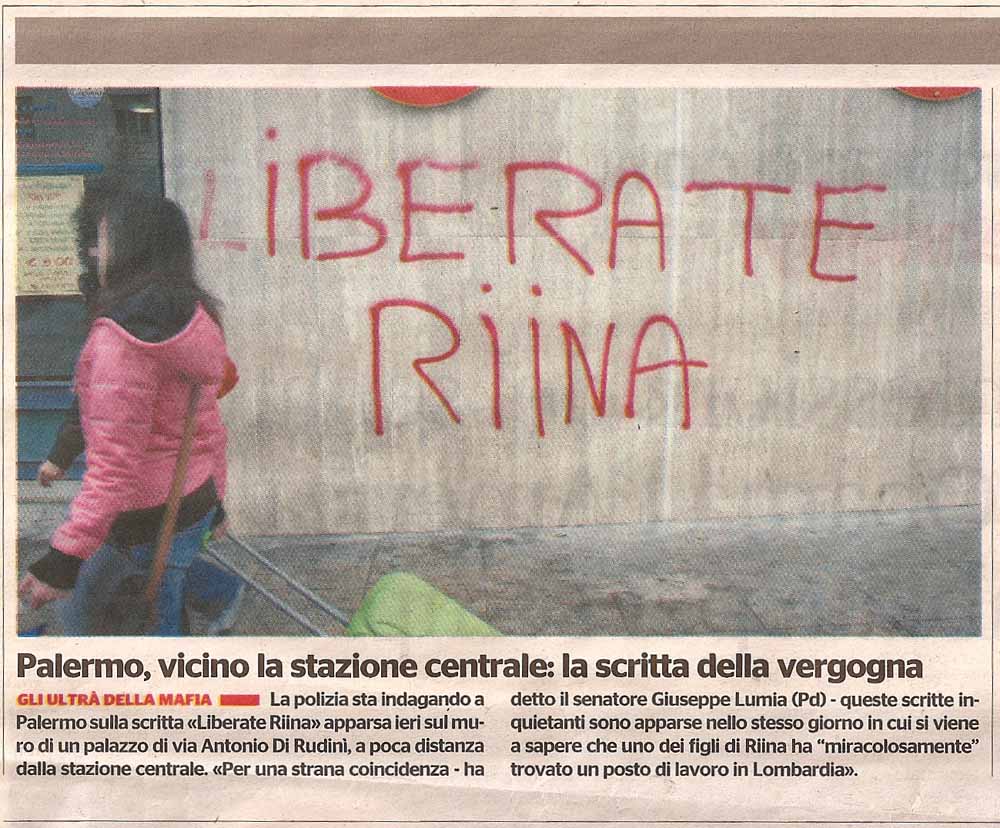 Palermo vicino alla stazione centrale la scritta della vergogna