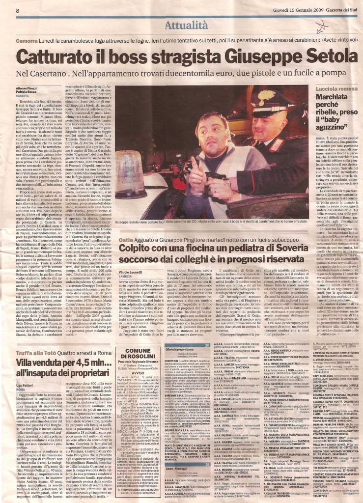 Catturato il boss stragista Giuseppe Setola