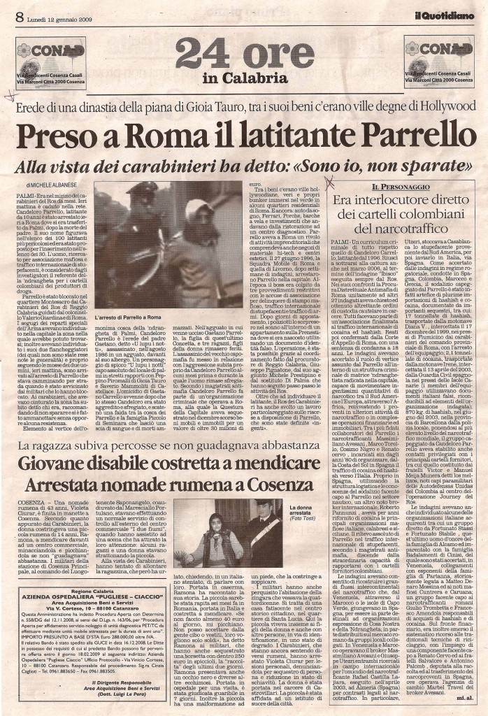 Preso a Roma il latitante Parrello