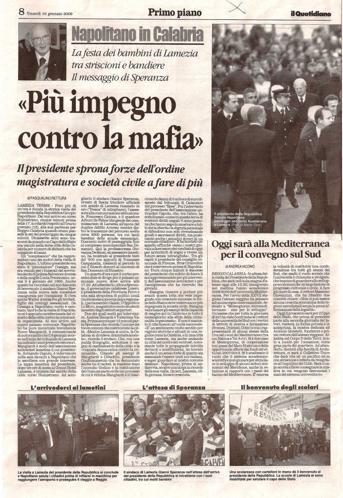 “Più impegno contro la mafia”