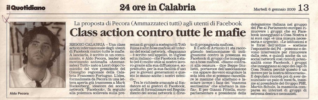 Class action contro tutte le mafie