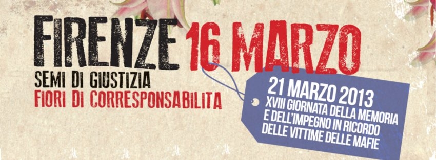 Il 16 marzo a Firenze la Giornata della Memoria e dell’Impegno