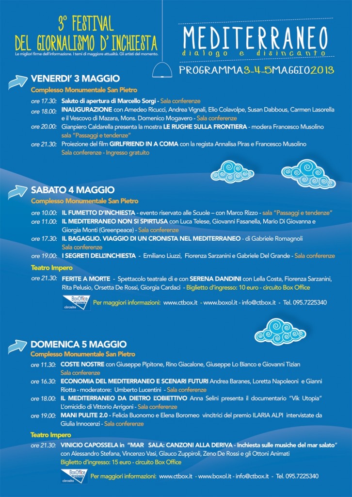 A Marsala la terza edizione del Festival del giornalismo d’inchiesta dal 3 al 5 maggio