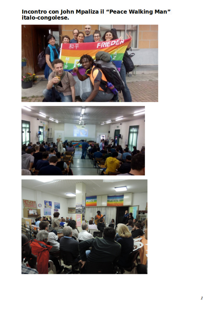 Incontro con John Mpaliza il “Peace Walking Man” italo-congolese
