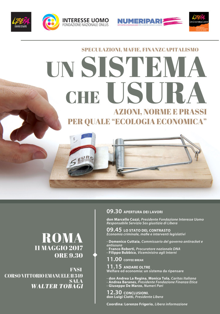 Roma, 11 maggio: “Un sistema che usura”