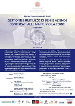 Università Bologna, Master Pio La Torre a.a. 2017/2018