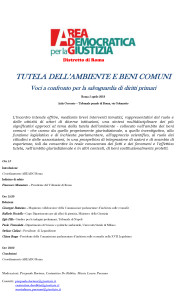 locandina tutela ambiente e beni comuni