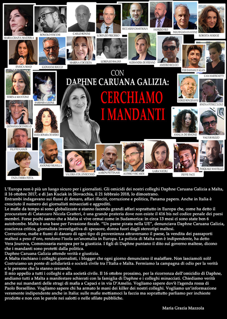 Daphne Caruana Galizia: cerchiamo i mandanti