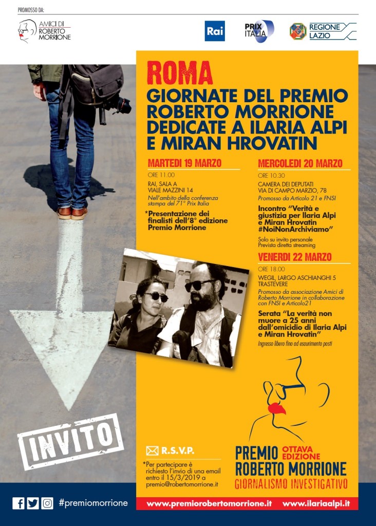 Roma, 25 anni senza Ilaria e Miran