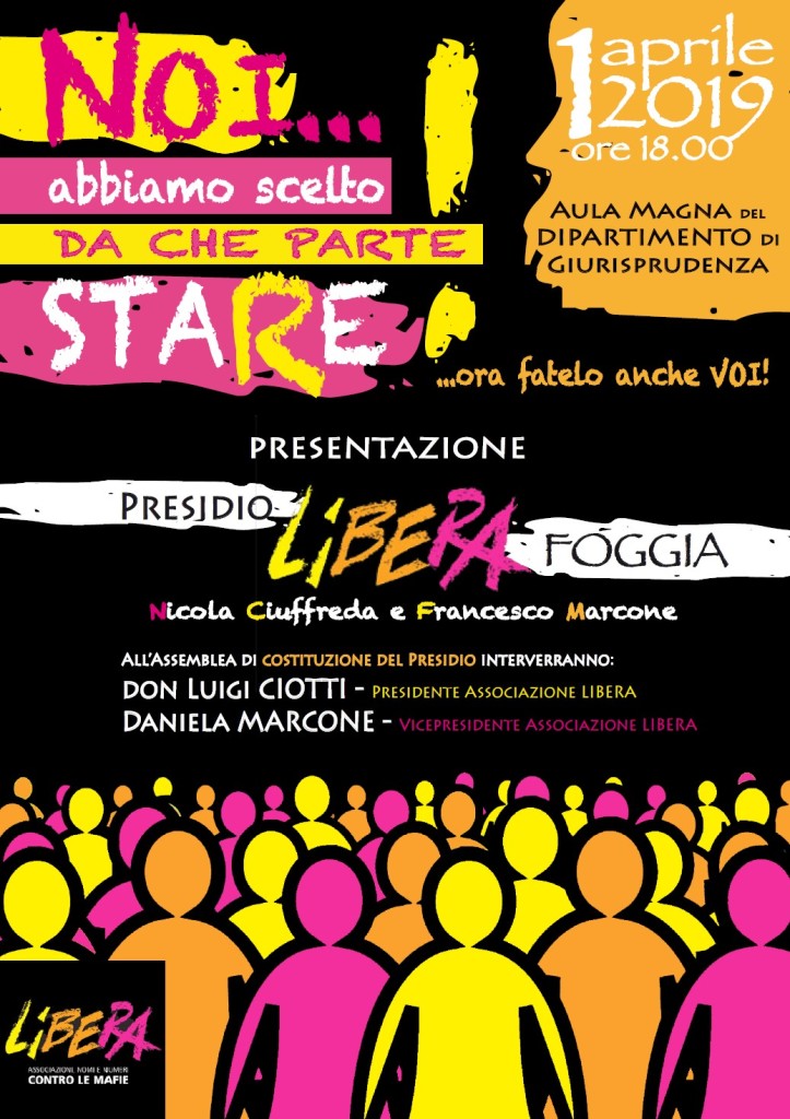 Foggia 1 aprile, nasce il presidio di Libera