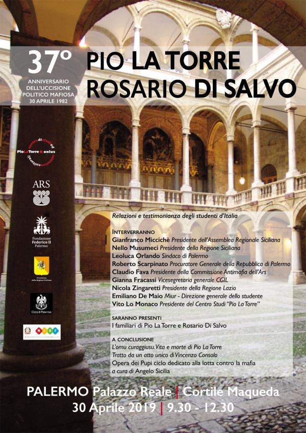 Palermo, 37°anniversario dell’uccisione di Pio La Torre e Rosario Di Salvo