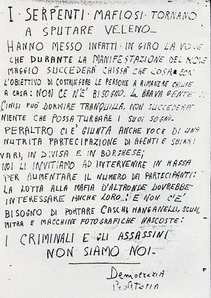 9 maggio 1979: la manifestazione nazionale contro la mafia