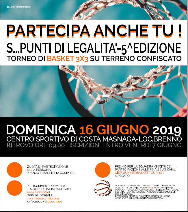 Costa Masnaga (LC) 16 giugno, “S..punti di legalità”