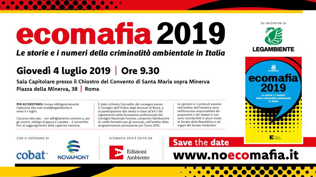 Roma 4 luglio, dossier Ecomafia 2019