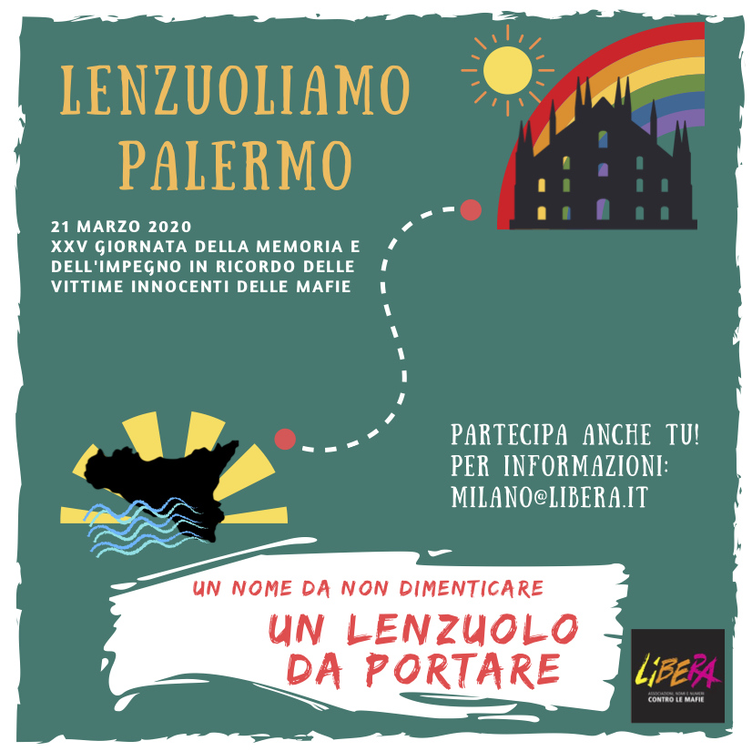 Giornata memoria 2020 a Palermo, con ‘Libera’ tornano in piazza lenzuoli bianchi