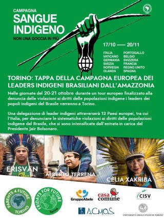Arriva a Torino il tour europeo dei leader indigeni dell’Amazzonia