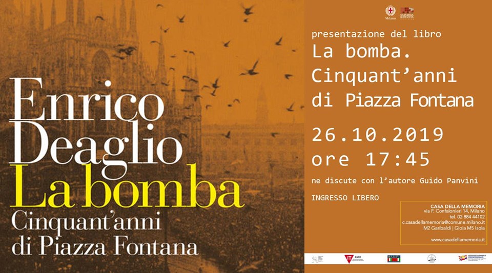 Milano 26 ottobre, “La bomba. Cinquant’anni di Piazza Fontana”