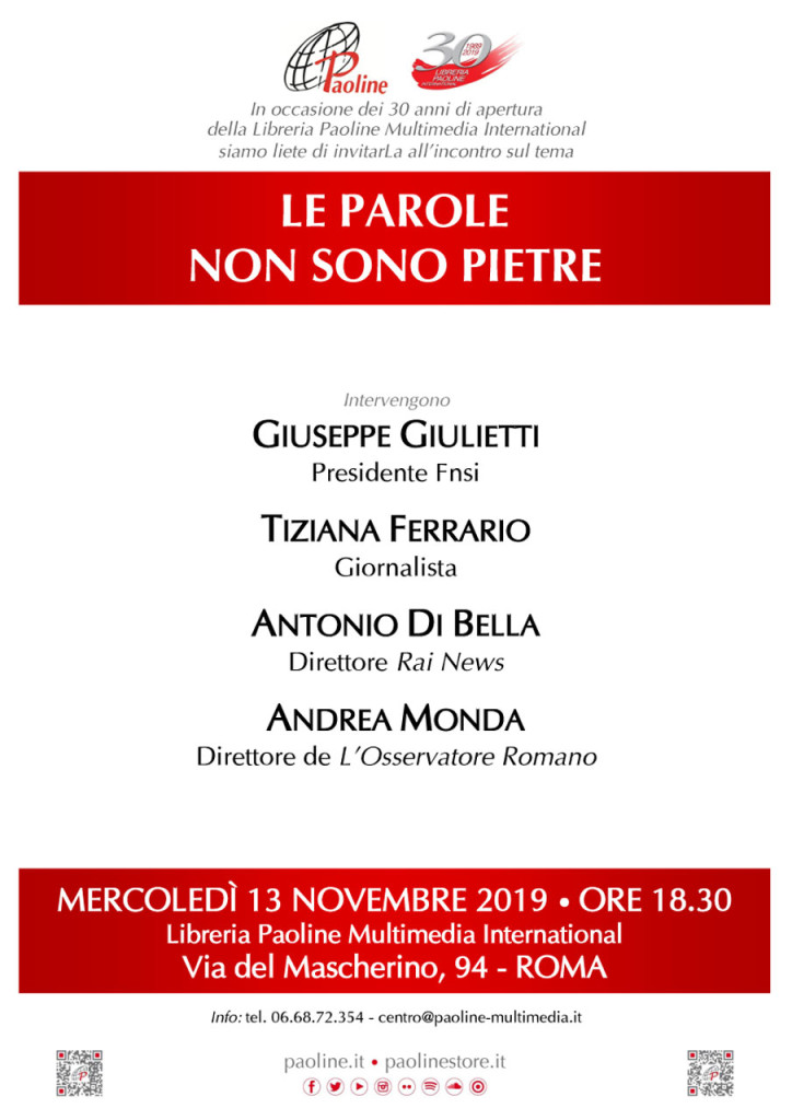 Roma 13 novembre, “Le parole non sono pietre”