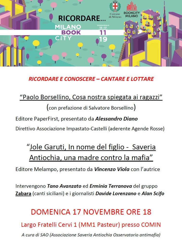 BookCity Milano 17 novembre, doppio appuntamento con SAO