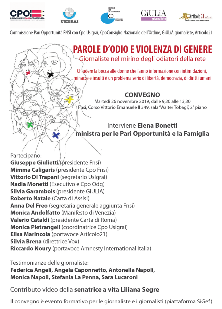 Roma 26 novembre, “Parole d’odio e violenza di genere”