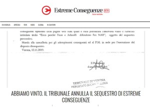 estreme conseguenze tribunale verona