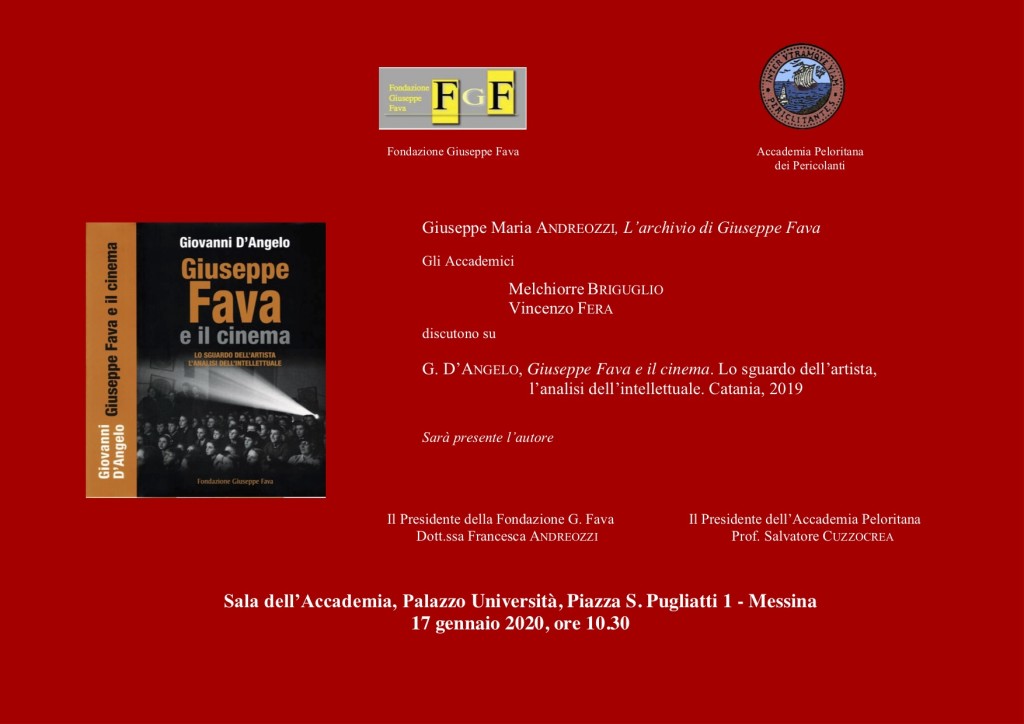 Messina 17 gennaio, “Giuseppe Fava e il cinema”