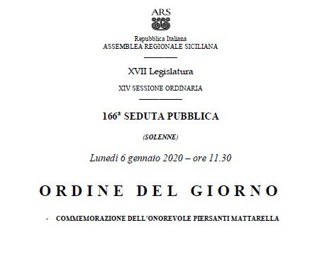 Palermo 6 gennaio, 40° anniversario dell’omicidio di Piersanti Mattarella