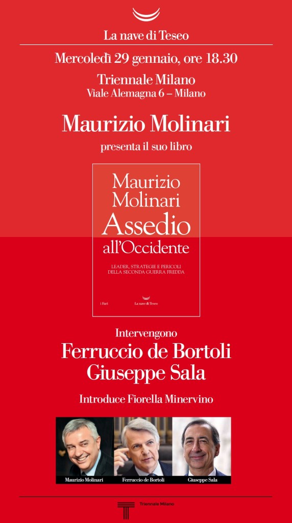 Milano 29 gennaio, “Assedio all’Occidente” con Molinari, de Bortoli e Sala