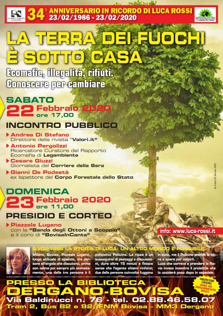 Milano 22 febbraio, “La terra dei fuochi è sotto casa”