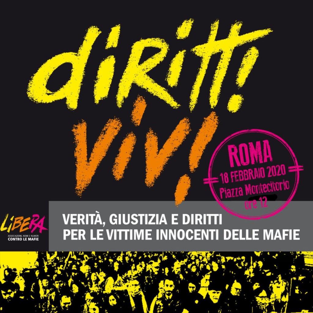 Roma 18 febbraio, i familiari delle vittime di mafie davanti Montecitorio