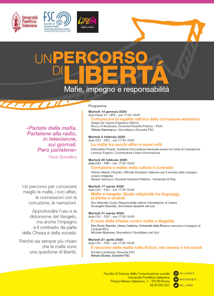 Università Pontificia Salesiana, “Un percorso di libertà”