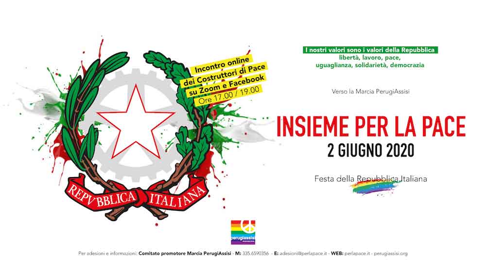 Insieme per la Pace, meeting 2 giugno verso la Perugia-Assisi