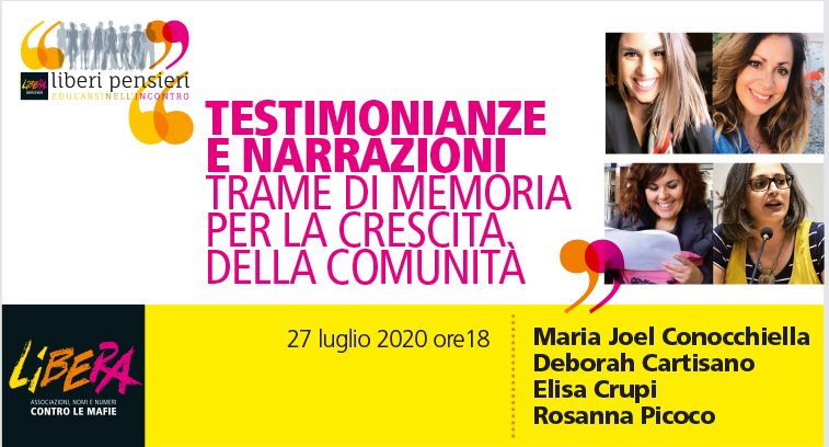 “Liberi Pensieri”: “Testimonianze e narrazioni, trame di memoria”