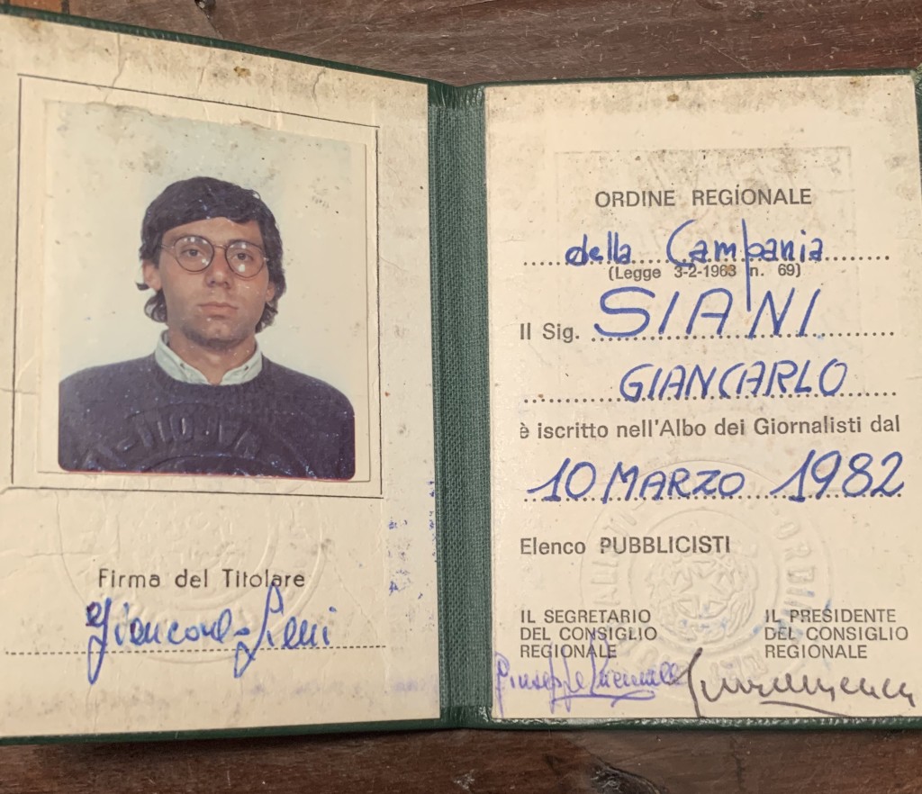 A Giancarlo Siani la tessera di giornalista professionista alla memoria
