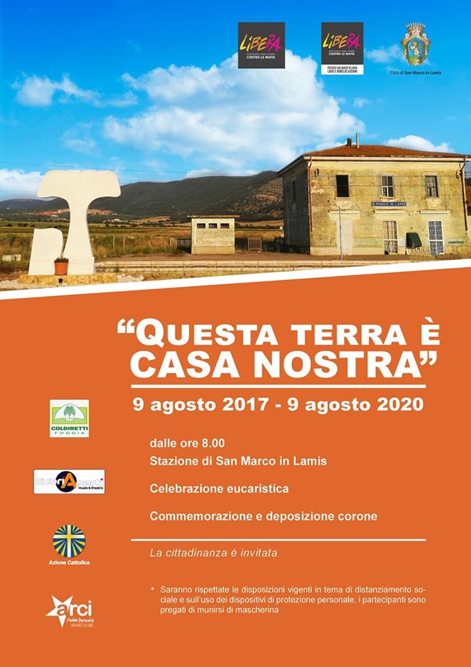 San Marco in Lamis (FG) 9 agosto: “Questa terra è Casa Nostra”
