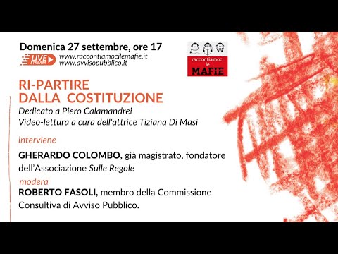 Raccontiamoci le mafie 2020. Day 1: Ri-partire dalla Costituzione
