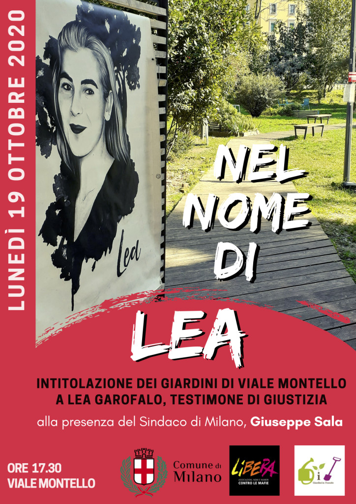 “Nel nome di Lea”, Milano 19/10 intitolazione giardini di viale Montello