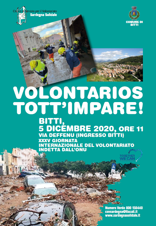 Bitti (NU) 5 dicembre, XXXV Giornata Internazionale del Volontariato